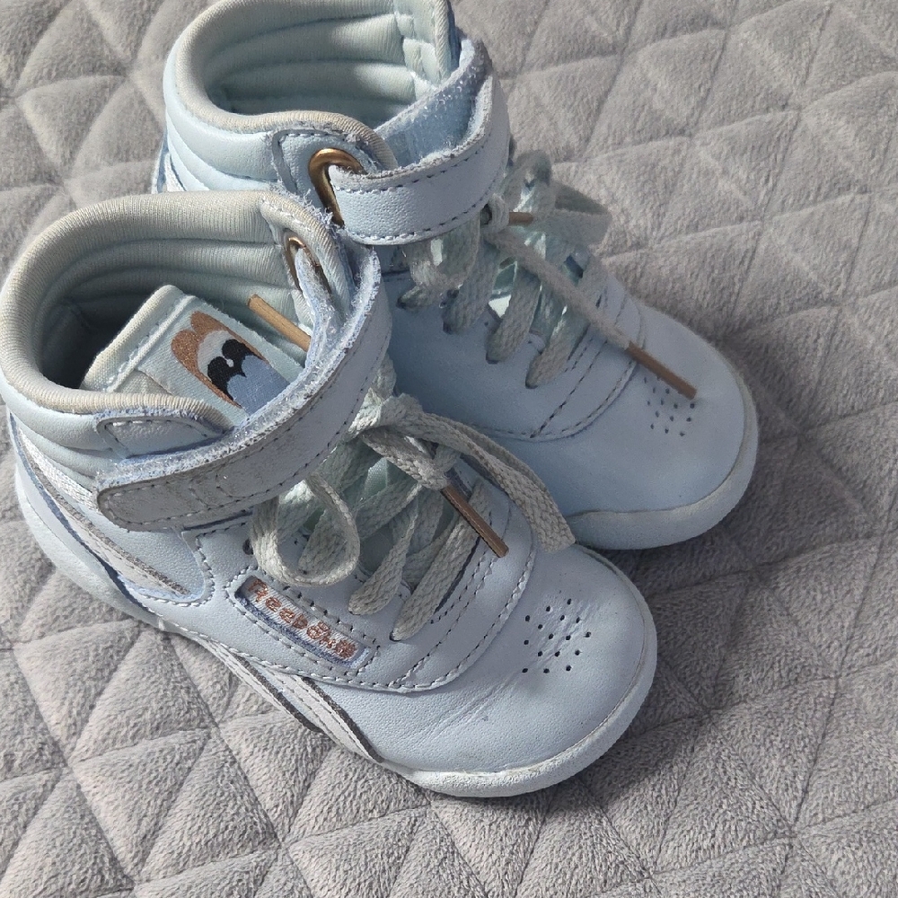 Reebok Sky Blue Kids High-Top Sneakers